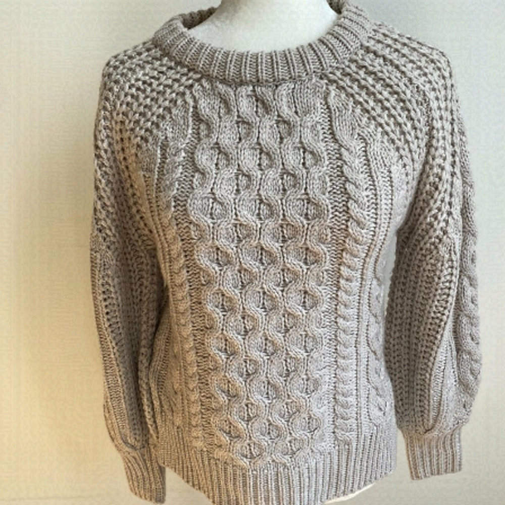 RAG Supply BNWOT Tan Chunky Knit Pullover Sweater Sz XSmall Cable Knit